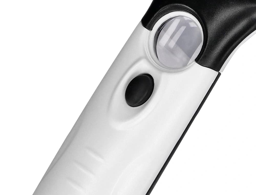Lupa q-connect electrica aro abs 75 mm 3 aumentos 3 bombillas led lente 70 mm