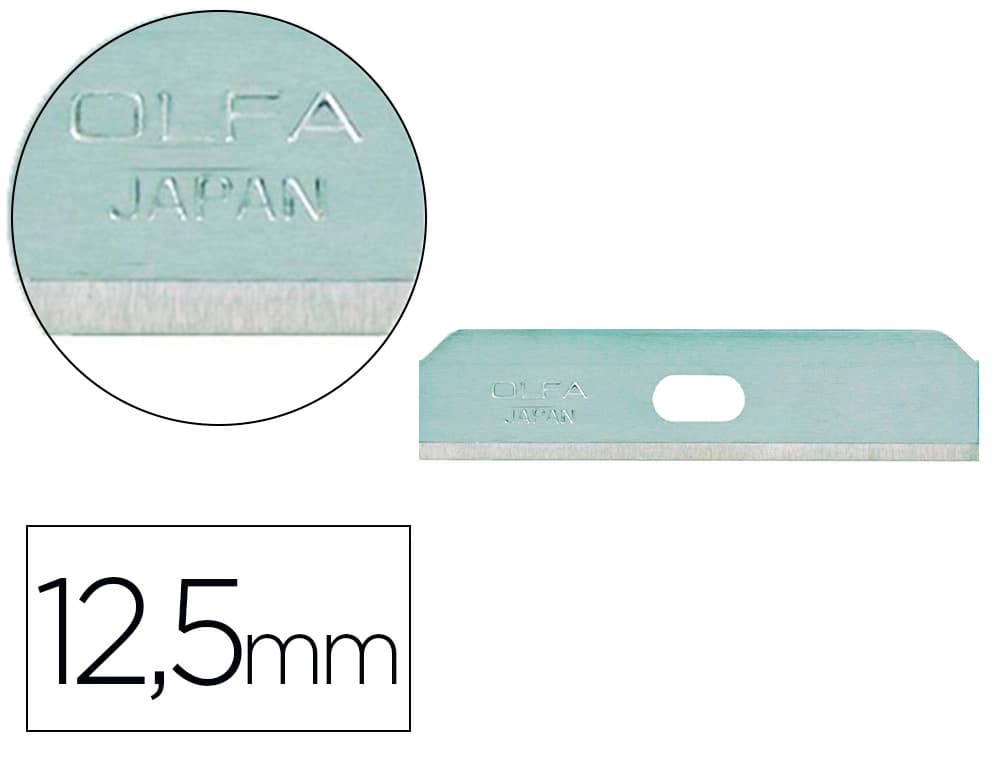 Olfa Repuesto cúter Olfa ancho 12,5 mm blíster de 10 unidades para cúter seguridad SK-7