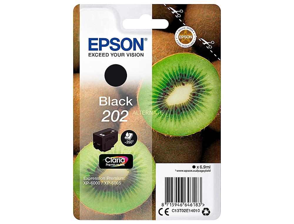Ink-jet epson 202 xp-6000 / xp-6005 / xp-6100 / xp-6105 negro 250 pag