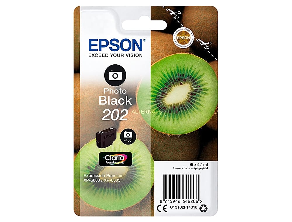 Ink-jet epson 202 xp-6000 / xp-6005 / xp-6100 / xp-6105 photo negro 400 pag