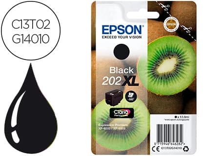 Epson Cartucho de tinta original Epson 202XL negro para XP-6000, XP-6005, XP-6100 y XP-6105, 550 páginas