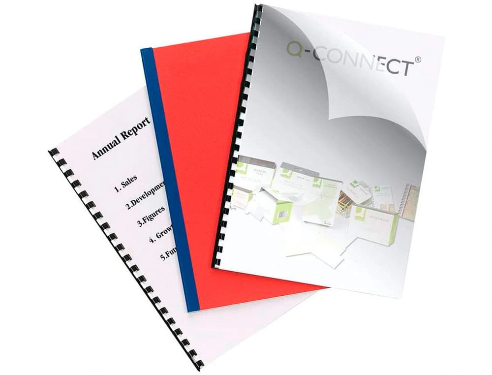 Tapa de encuadernación Q-Connect de PVC opaco de 180 micras, DIN A4, caja de 100 unidades – Rojo