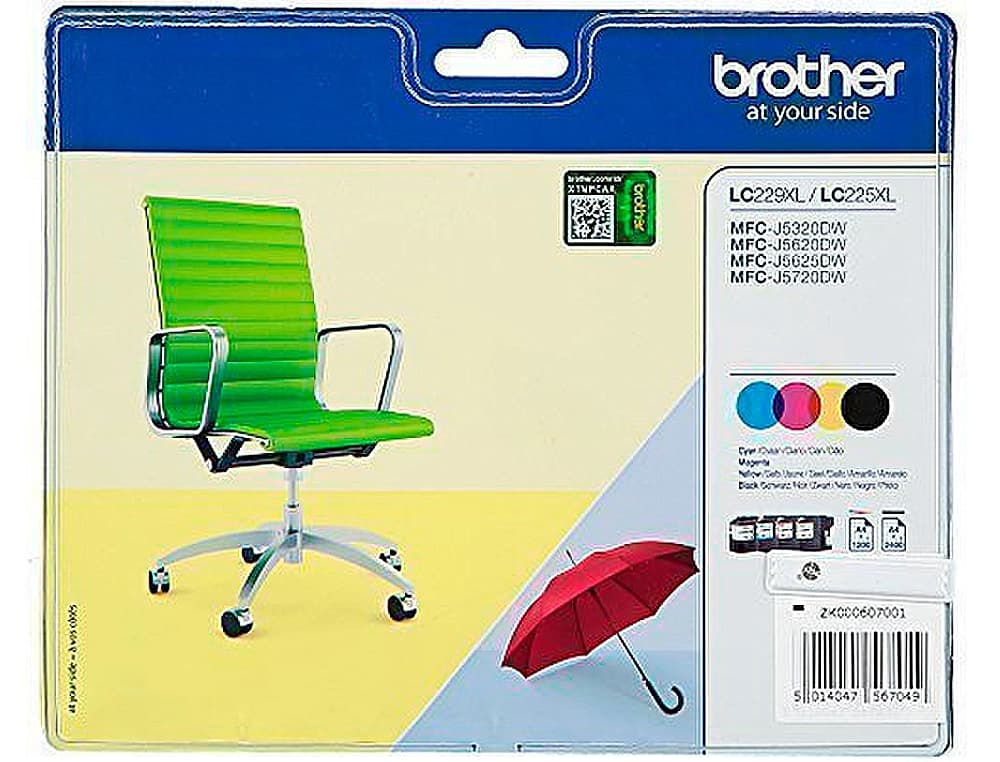 Ink-jet brother lc229xlvalbp mfc-j5320dw / j5620dw / j5625dw / j5720dw pack 4 colores negro amarillo cian