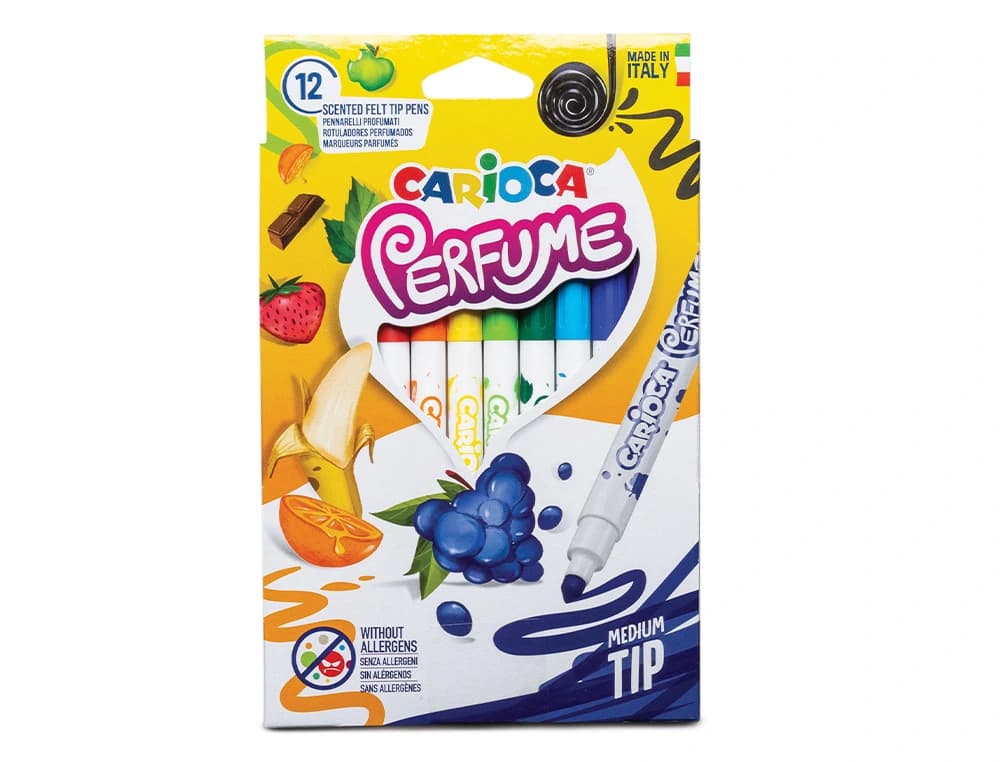 Rotulador carioca perfume caja de 12 unidades colores surtidos