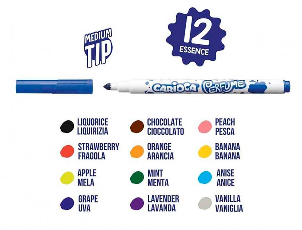 Rotulador carioca perfume caja de 12 unidades colores surtidos