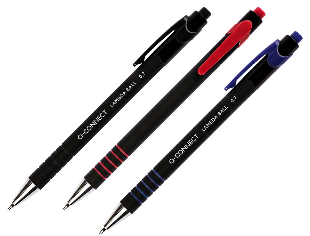 Boligrafo q-connect retractil con grip 0,7 mm