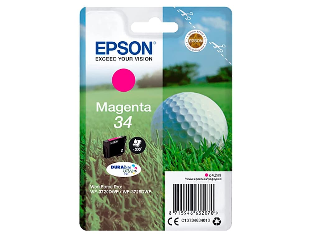 Ink-jet epson 34 workforce pro wf-3720 / wf-3720dwf / wf-3725dwf 300 paginas