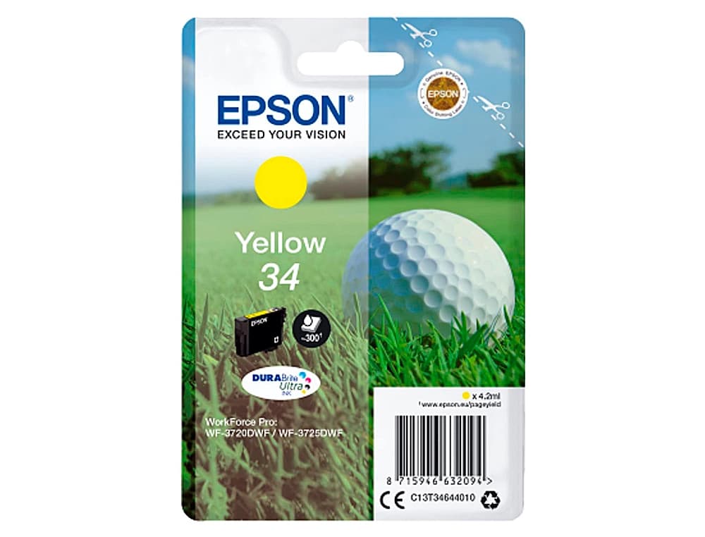 Ink-jet epson 34 workforce pro wf-3720 / wf-3720dwf / wf-3725dwf 300 paginas