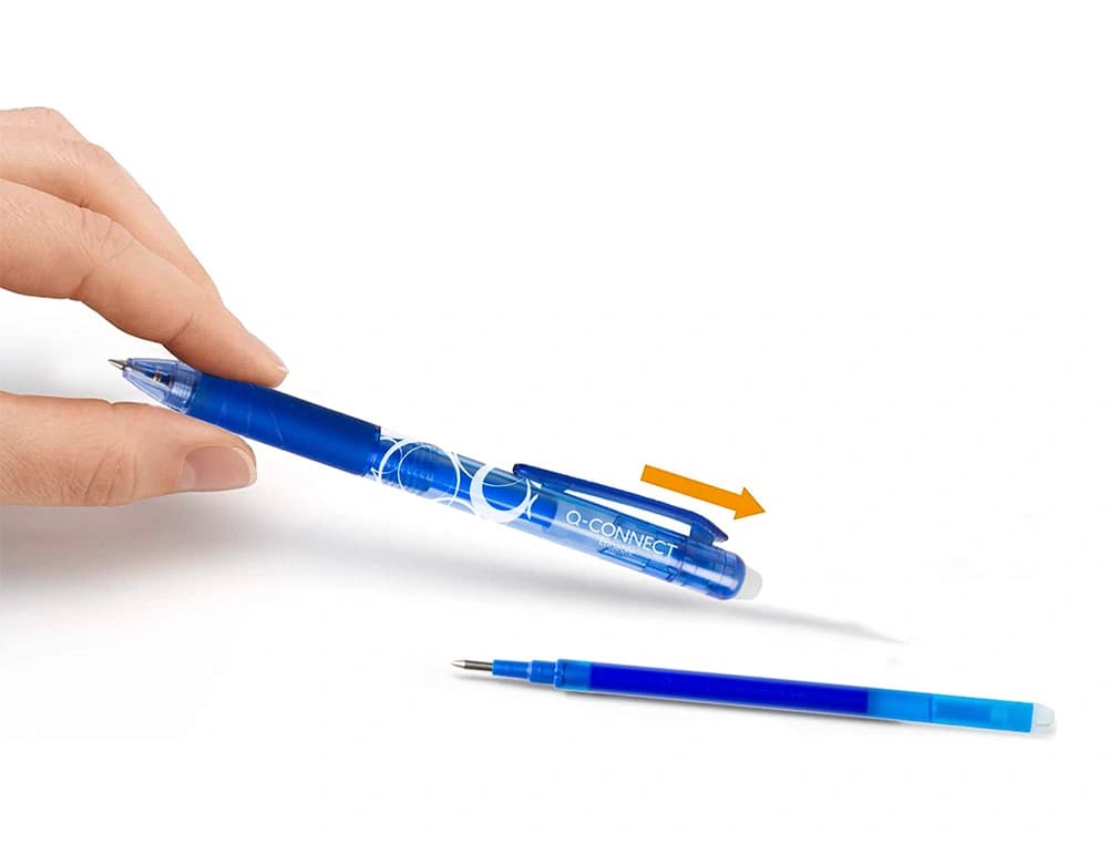 Recambio boligrafo q-connect retractil borrable caja de 3 unidades