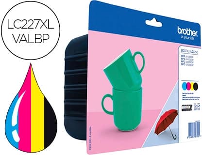 Brother Ink-jet brother lc-227xlvalbp dcp-j4120dw / mfc-j4420dw / j4620dw / j4625dw pack 4 colores negro amarillo cian