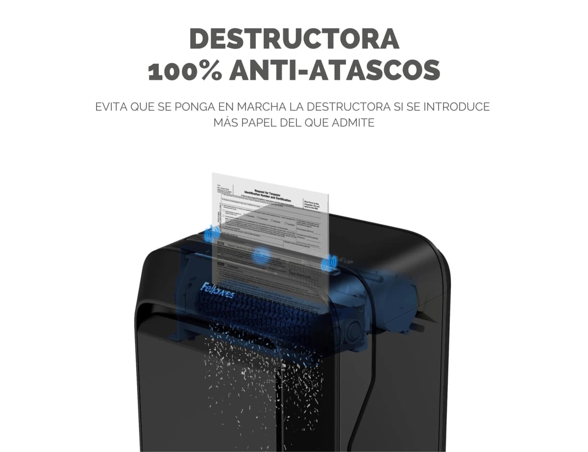 Destructora de documentos fellowes lx211 capacidad de 15 hojas seguridad p5 papelera 23 l grapas