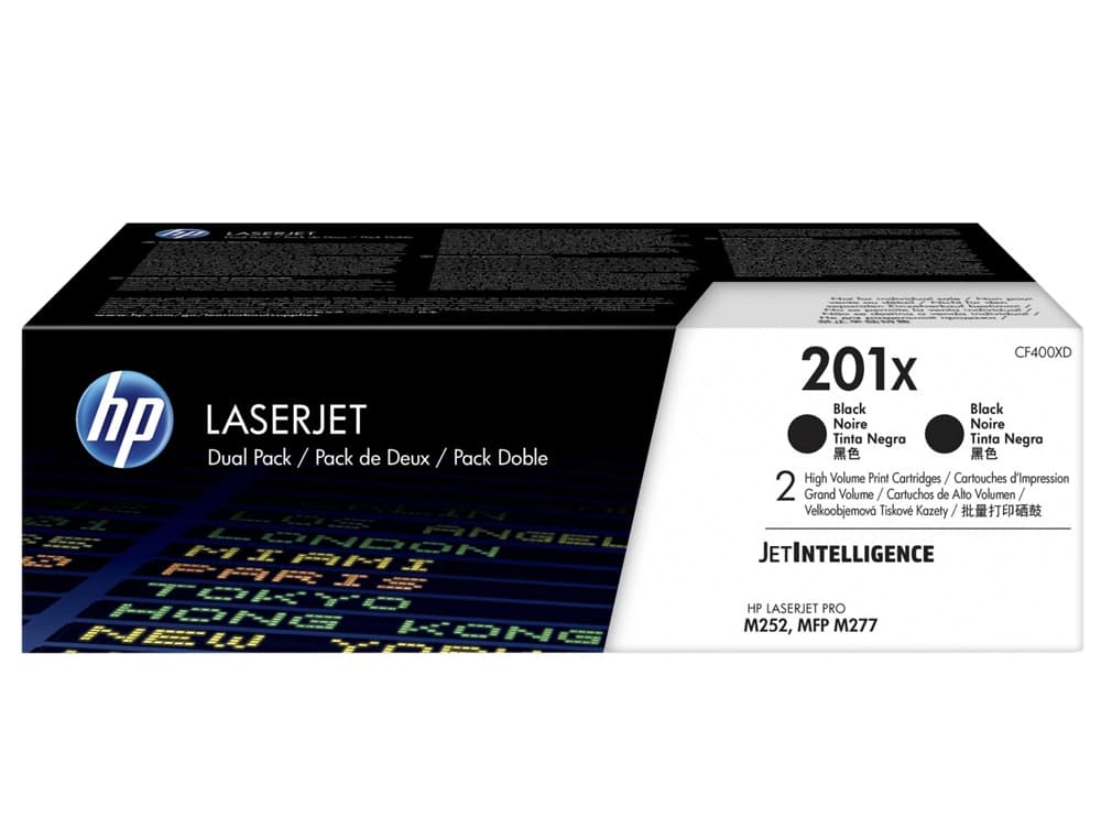 Toner hp laserjet 201x m252 mfp m277 negro pack de 2 unidades 2800 paginas