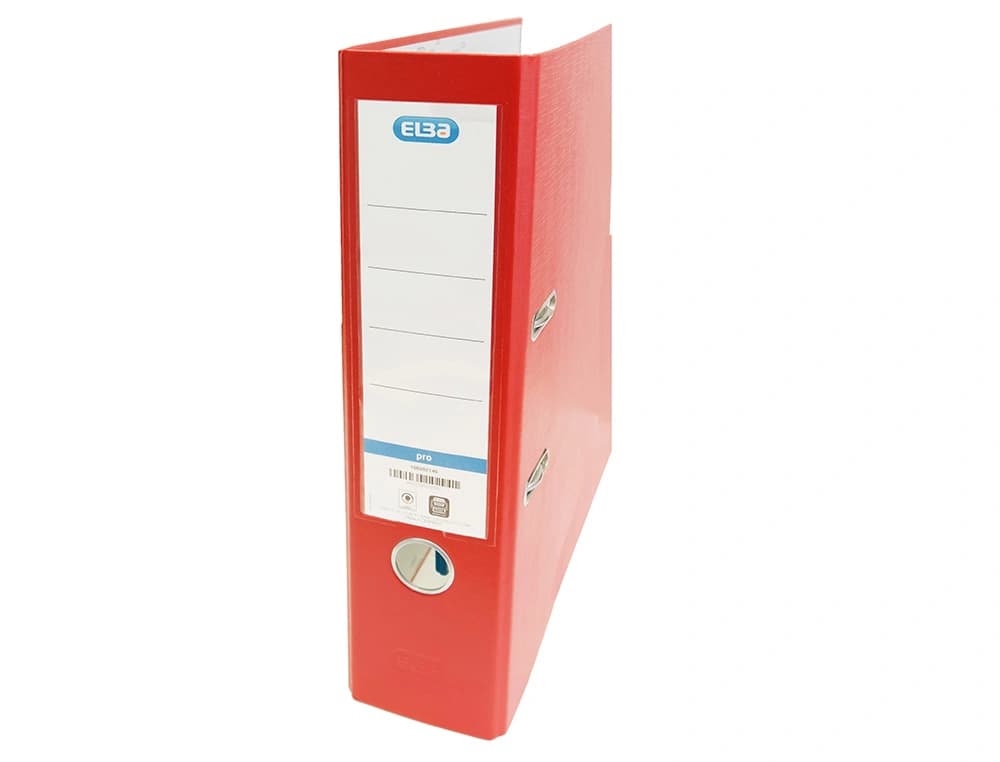 Archivador de palanca Elba Top folio de cartón forrado de PVC, con Rado y lomo de 80 mm – Rojo