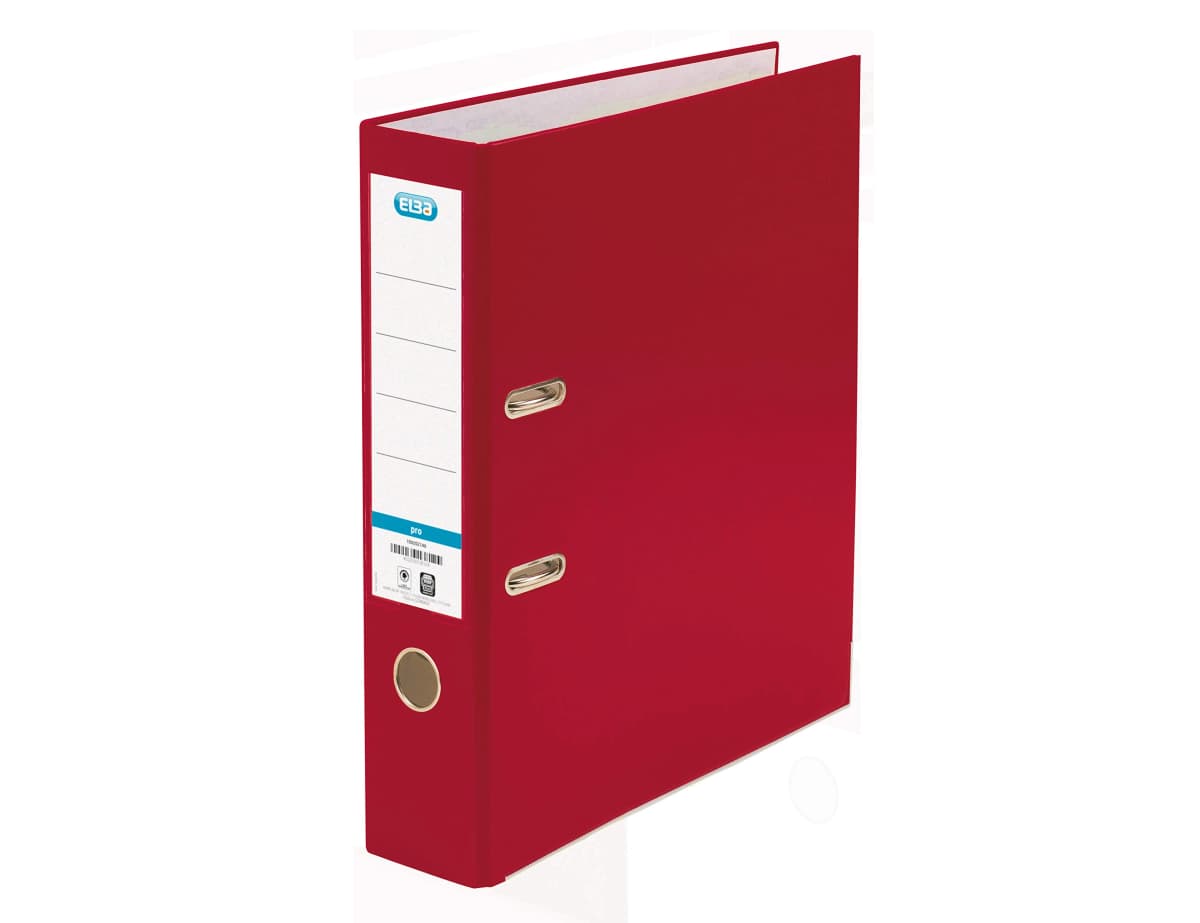Archivador de palanca Elba Top folio de cartón forrado de PVC, con Rado y lomo de 80 mm – Rojo