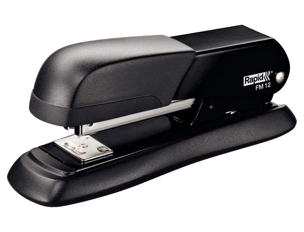 Grapadora rapid fm12 metalica color negro capacidad 25 hojas usa grapas 24/6 y 26/6