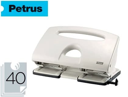 Petrus Taladrador Petrus 505 metálico color gris 4 punzones capacidad 40 hojas