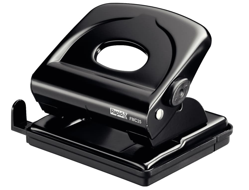 Taladrador rapid fmc25 metalico color negro capacidad 25 hojas