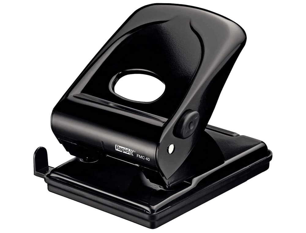 Taladrador rapid fmc40 metalico color negro capacidad 40 hojas