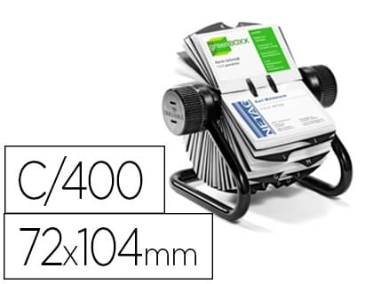 Duraclip Tarjetero Duraclip visifix rotatorio 200 fundas para 400 tarjetas 72x104 mm incluye separador az