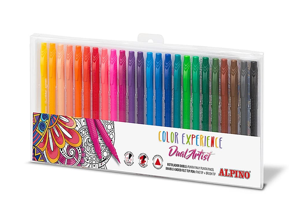 Rotulador alpino dual artist color experience estuche de 24 unidades colores surtidos