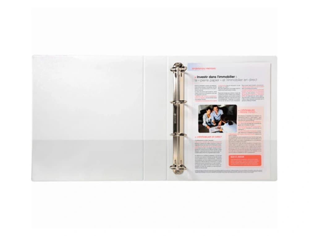Carpeta exacompta canguro 4 anillas 40 mm din a4+ carton forrado polipropileno personalizable 3 bolsillos