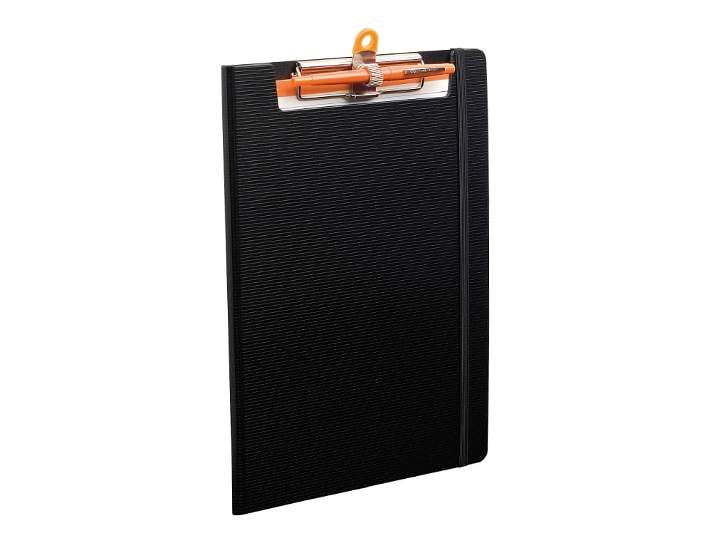 Carpeta exacompta exactive con tapa polipropileno negro con pinza y portaboligrafo din a4