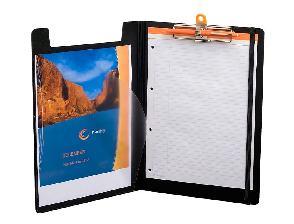 Carpeta exacompta exactive con tapa polipropileno negro con pinza y portaboligrafo din a4