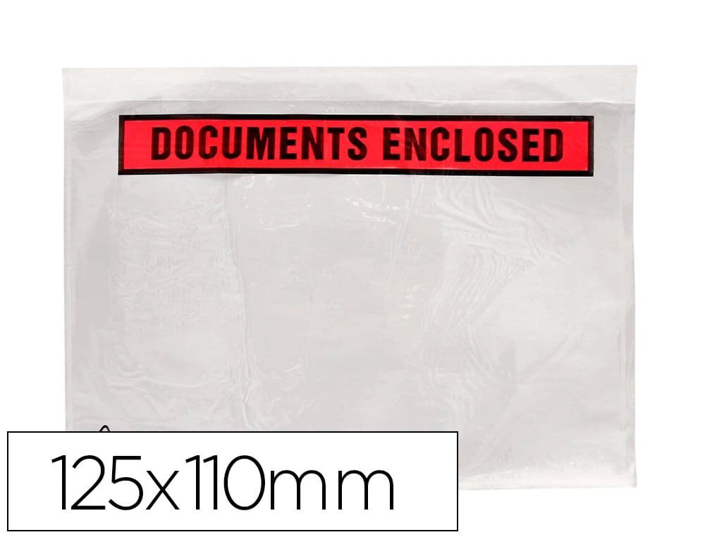 Sobre autoadhesivo q-connect portadocumentos 125x110 mm sin ventana paquete de 100 unidades