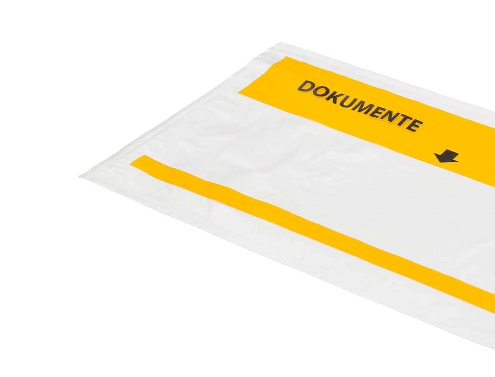Sobre autoadhesivo q-connect portadocumentos multilingue 225x122 mm ventana totalmente transparente paquete de 1000