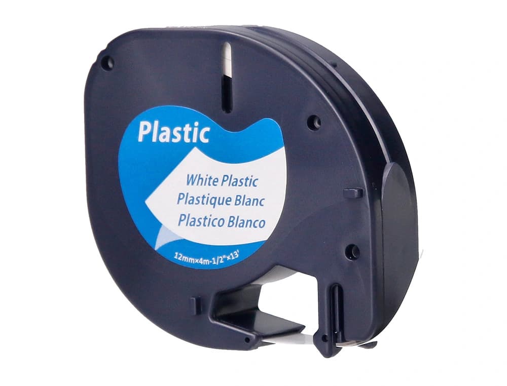 Cinta q-connect 12 mm x 4 m negro-blanco perla para maquina letratag
