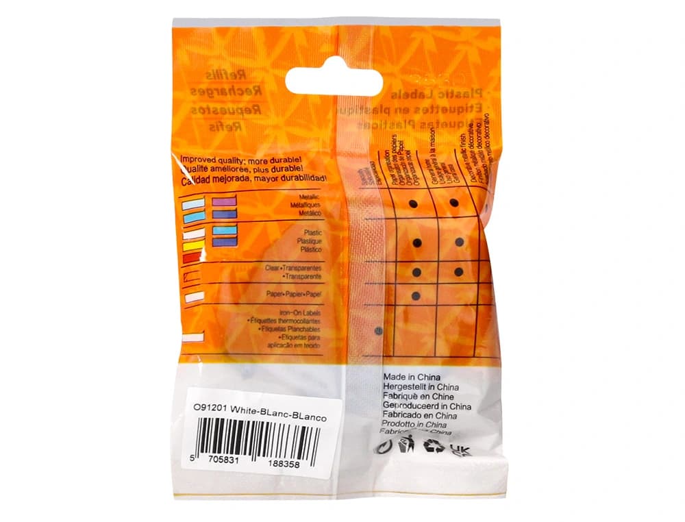 Cinta q-connect 12 mm x 4 m negro-blanco perla para maquina letratag