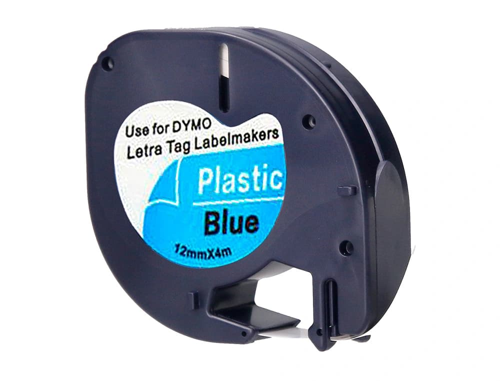 Cinta q-connect 12 mm x 4 m negro-ultra azul para maquina letratag