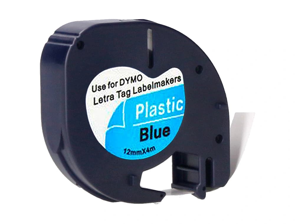 Cinta q-connect 12 mm x 4 m negro-ultra azul para maquina letratag