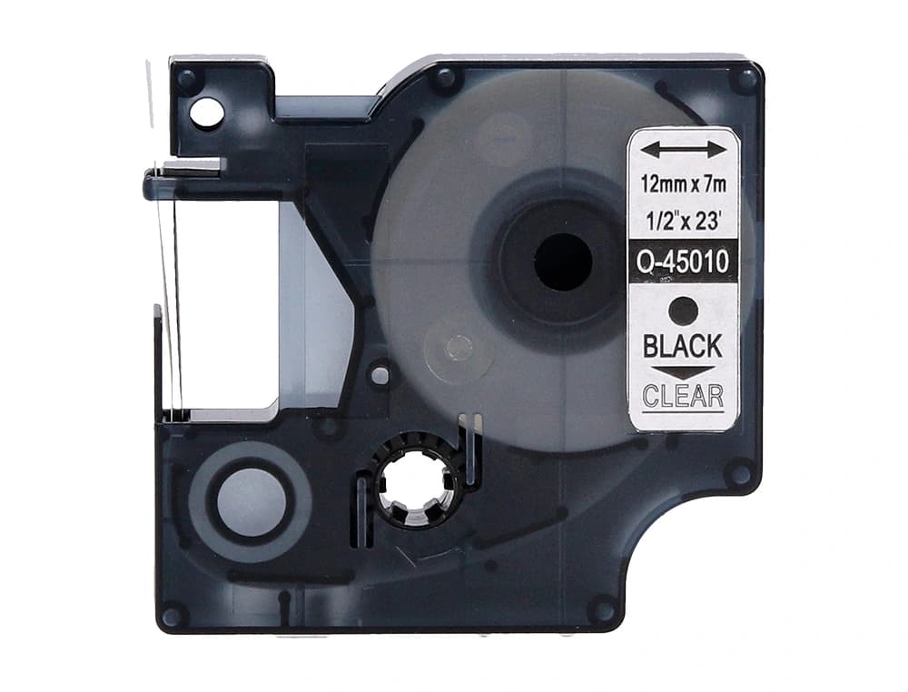 Cinta q-connect negro-transparente 12 mm x 7 m dymo