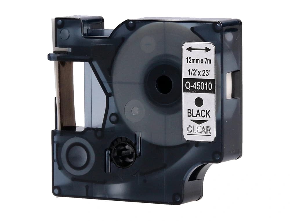 Cinta q-connect negro-transparente 12 mm x 7 m dymo