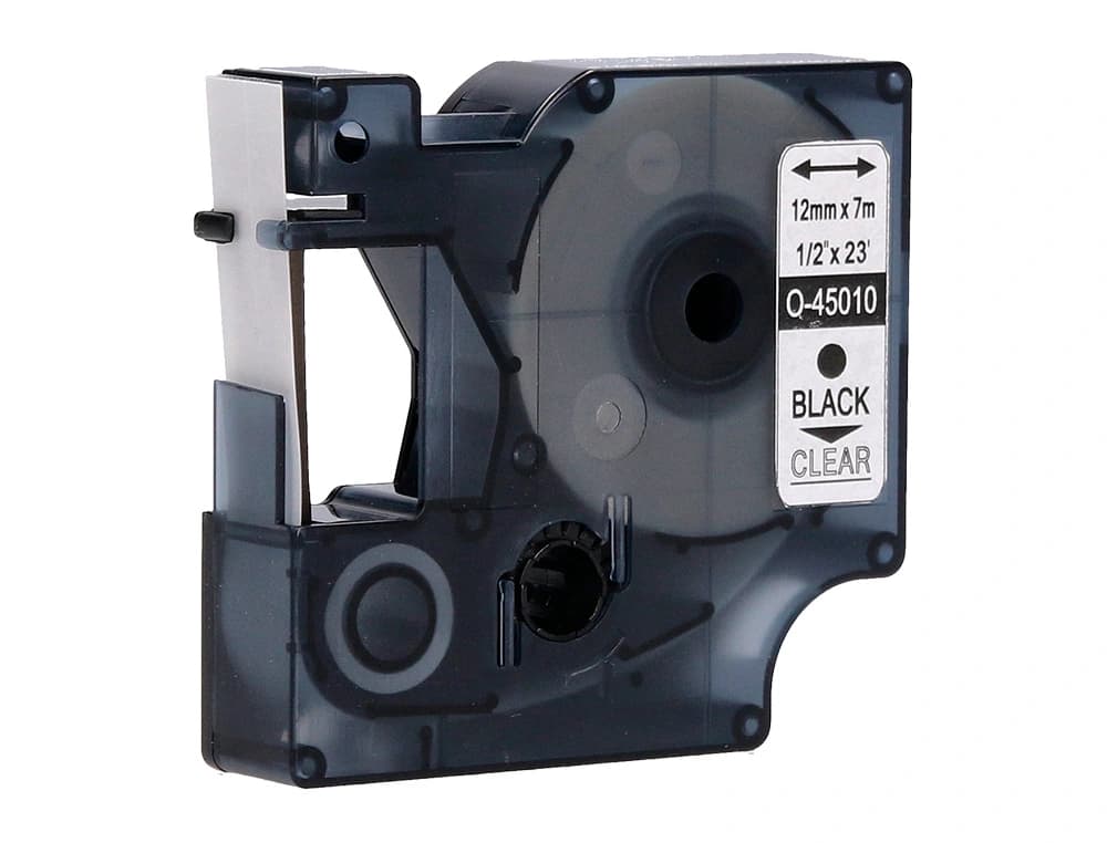 Cinta q-connect negro-transparente 12 mm x 7 m dymo