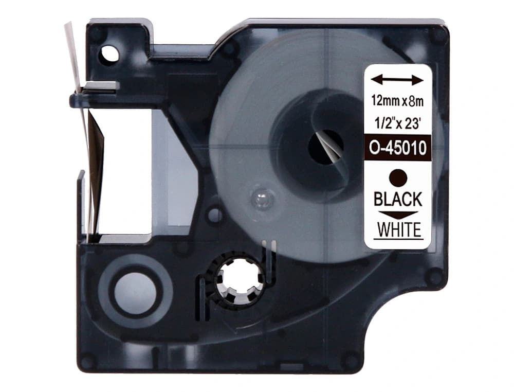 Cinta q-connect mk-221 blanco-negro 9mm longitud 8 m