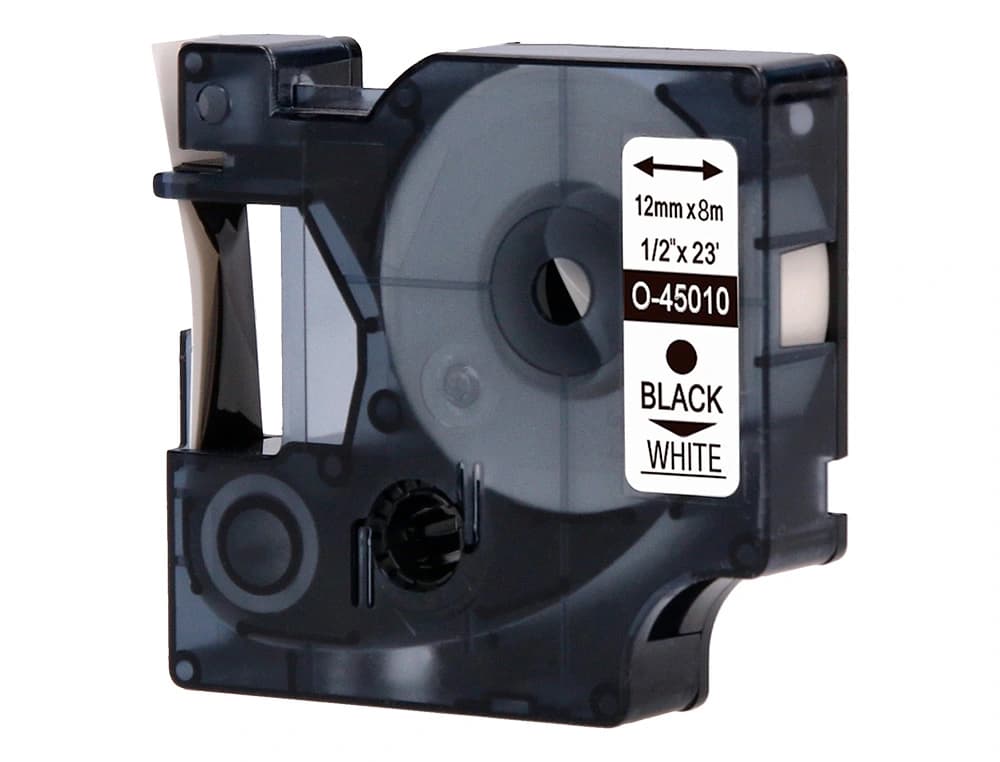 Cinta q-connect mk-221 blanco-negro 9mm longitud 8 m