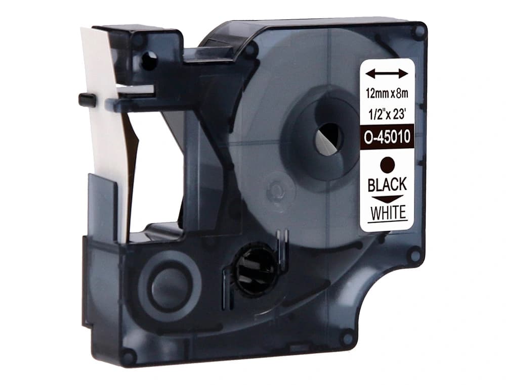 Cinta q-connect mk-221 blanco-negro 9mm longitud 8 m
