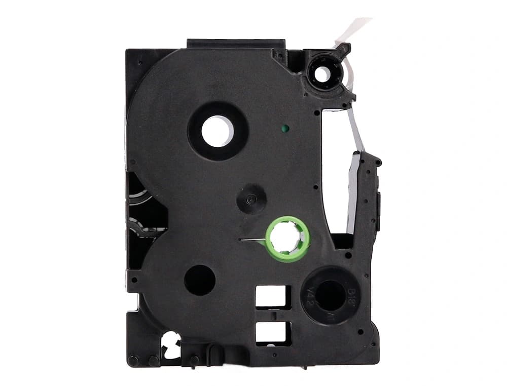 Cinta q-connect tze-131 transparente-negro 12mm longitud 8 m