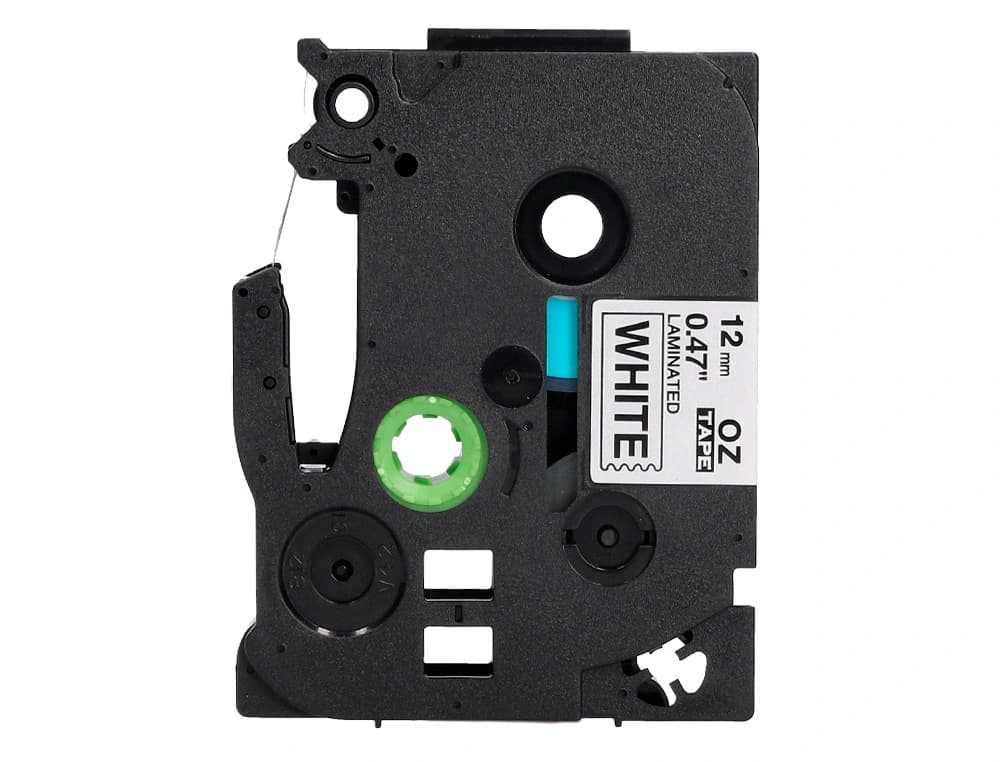 Cinta q-connect tze-231 blanco-negro 12mm longitud 8 m