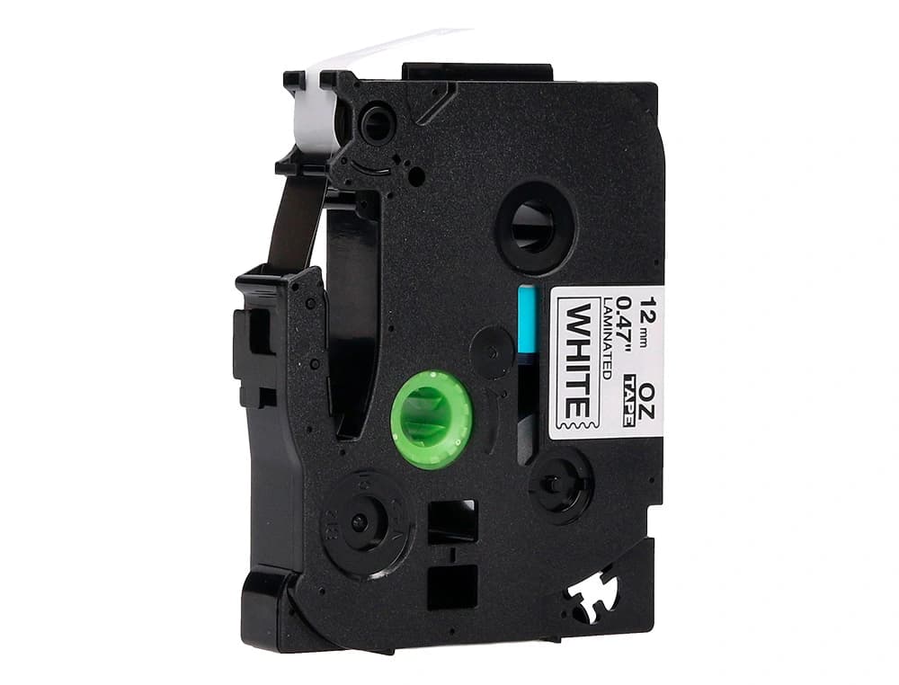 Cinta q-connect tze-231 blanco-negro 12mm longitud 8 m
