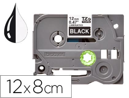 Q-connect Cinta q-connect tze-335 blanco-negro 12 mm longitud 8 m