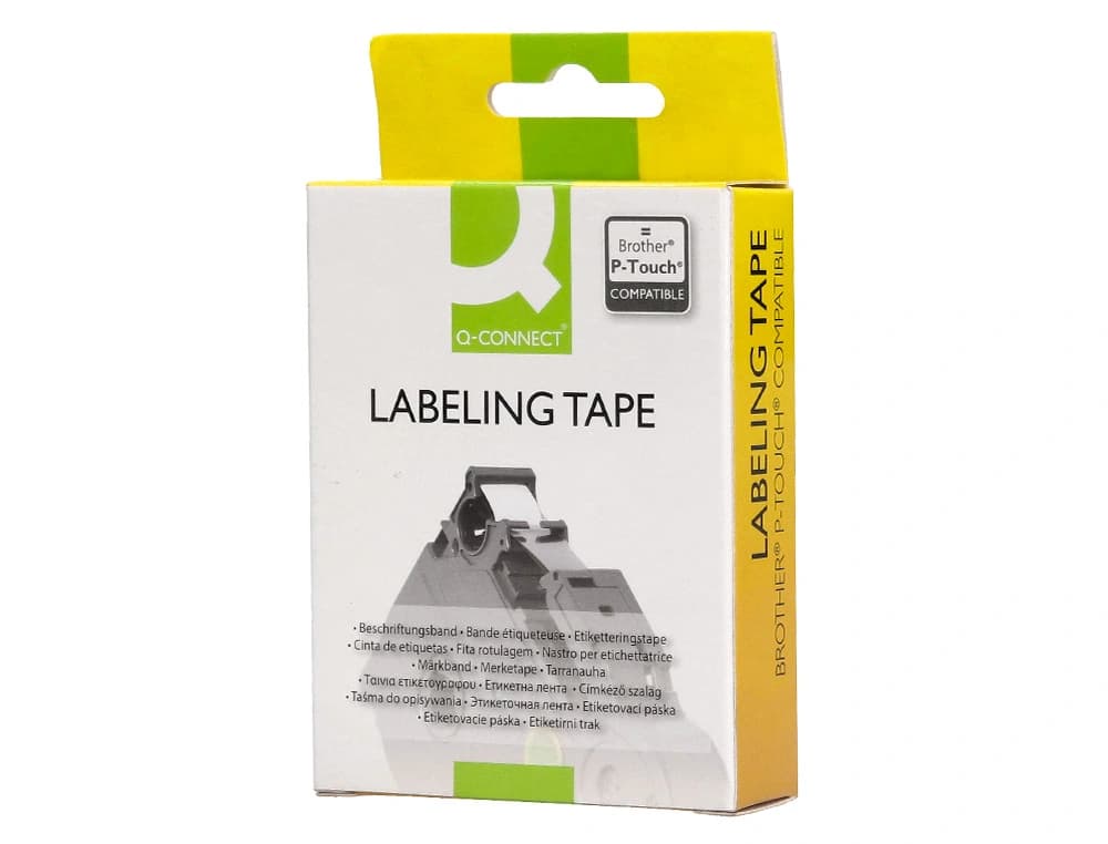 Cinta q-connect tze-631 amarillo-negro 12mm longitud 8 m
