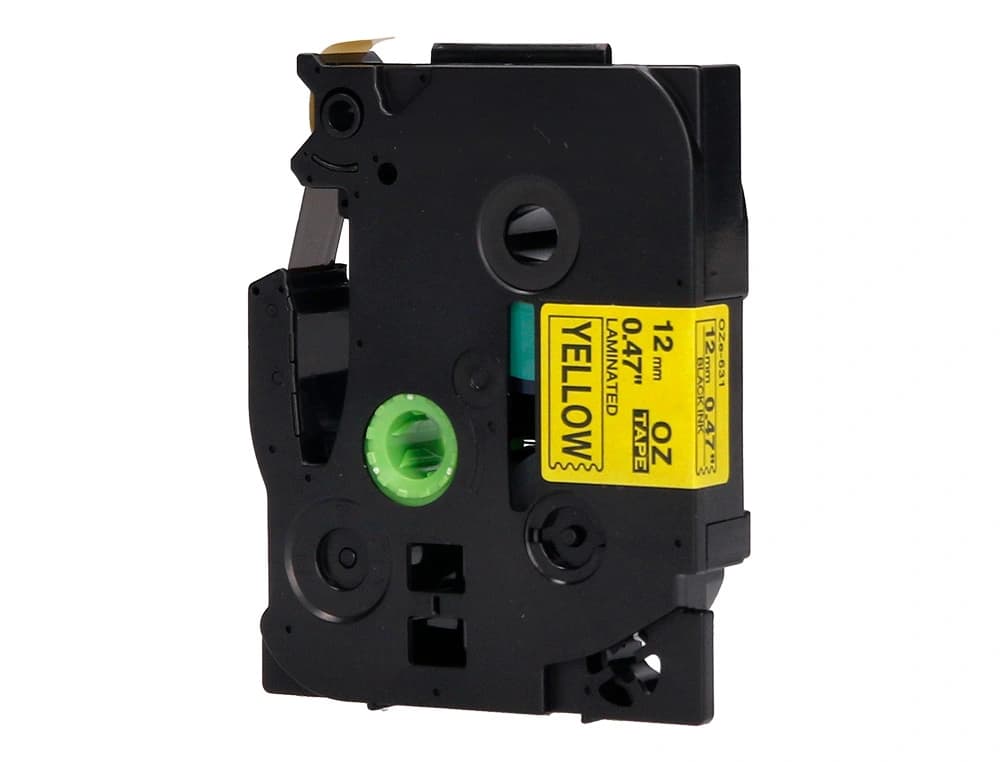 Cinta q-connect tze-631 amarillo-negro 12mm longitud 8 m
