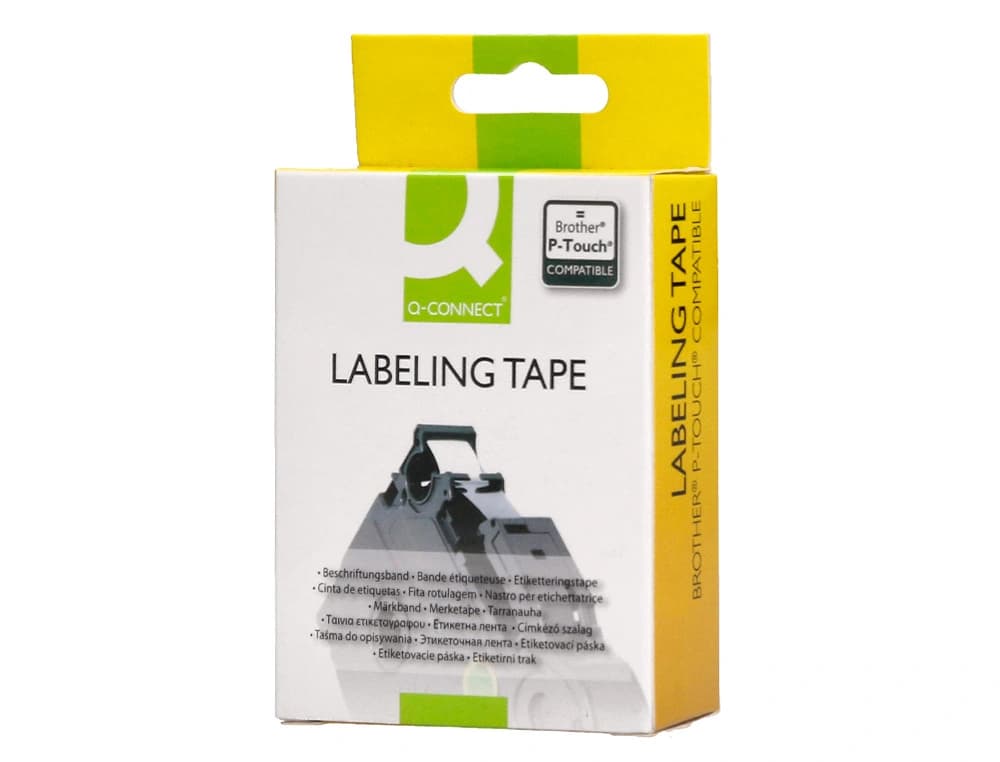 Cinta q-connect tze-641 amarillo-negro 18mm longitud 8 m