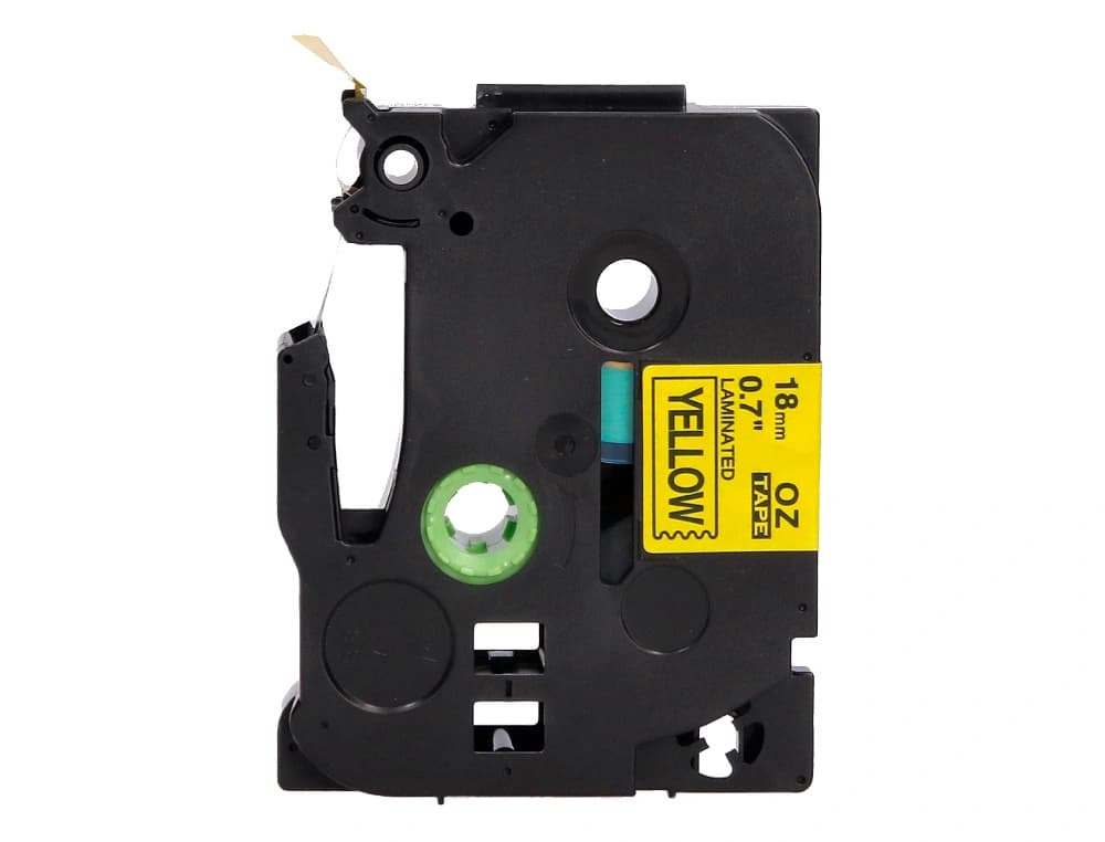 Cinta q-connect tze-641 amarillo-negro 18mm longitud 8 m
