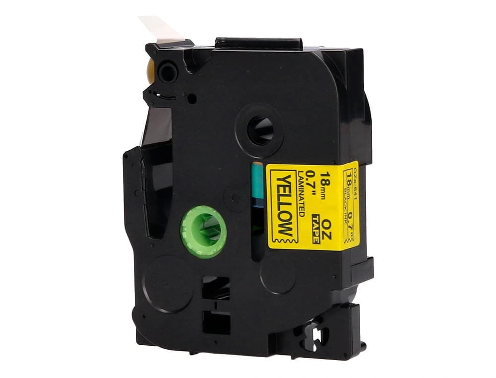 Cinta q-connect tze-641 amarillo-negro 18mm longitud 8 m