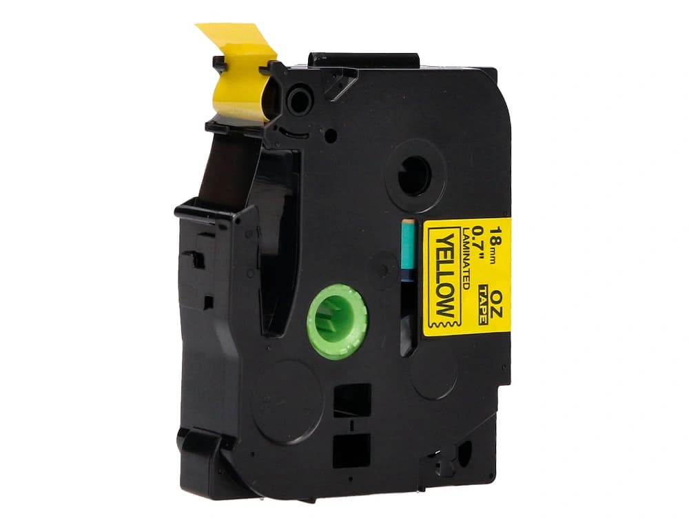 Cinta q-connect tze-641 amarillo-negro 18mm longitud 8 m