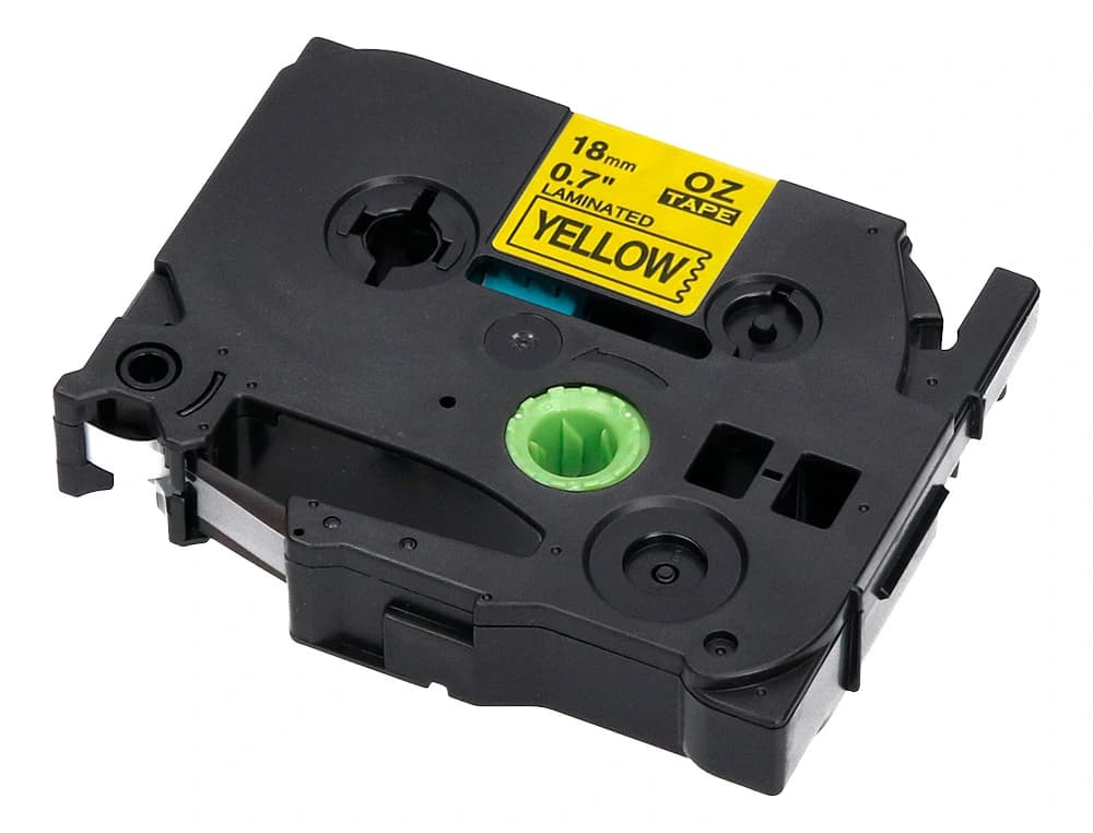 Cinta q-connect tze-641 amarillo-negro 18mm longitud 8 m